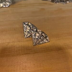 Geometric Silver Crystal Ring